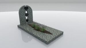 Grafsteen Kraggenburg in Olive Green en Zwart graniet