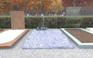 Grafmonument Huizen van Steen, Metaal en Glas