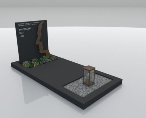 grafmonument-loosdrecht-zwart-graniet-gezoet-cortenstaal-weerstand-grafmonumenten-495x400