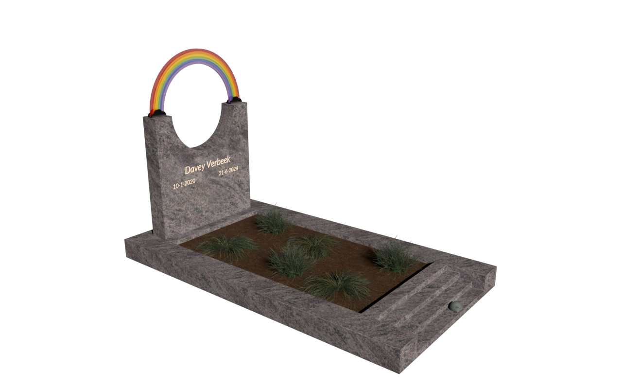 Kindermonument regenboog glas