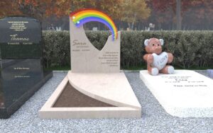 Kindergrafsteen Boog in de wolken